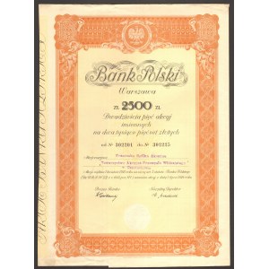 Bank Polski - akcja imienna na 2500 złotych 1934 -