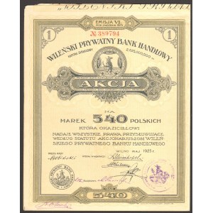 Wileński prywatny Bank Handlowy - 540 marek polskich 1923 - 