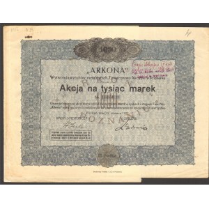 ARKONA - wytwórnia wyrobów metalowych - 1000 marek 1921 