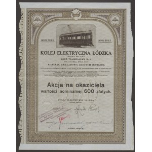 Kolej Elektryczna Łódzka - 600 złotych 1929 - Em. IV