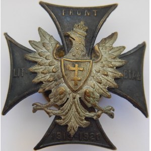 Odznaka Front Litewsko - Białoruski 1919 1920 z legitymacją.