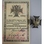 Odznaka Front Litewsko - Białoruski 1919 1920 z legitymacją.