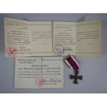 Krzyż Walecznych - Na Polu Chwały - 1920 - numerowana 5846 + legitymacje