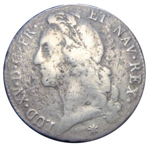 FRANCJA - ecu 1761 - M - Toulouse - Ludwik XV