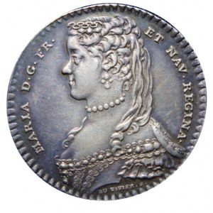FRANCJA - Maria Leszczyńska - żeton 1731 sygnowany DU VIVIER F