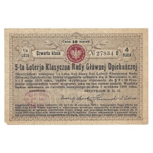 Los loterii 10 marek z datą ciągnienia 1919 - 4 klasa -