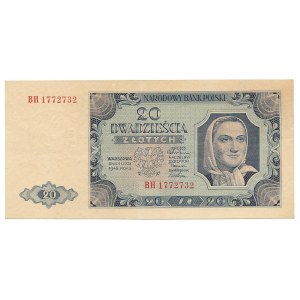 20 złotych 1948 - BH- kremowy papier -