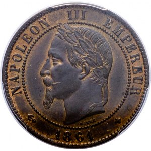Francja - 10 centimes 1861 - BB - PCGS MS 64 BN