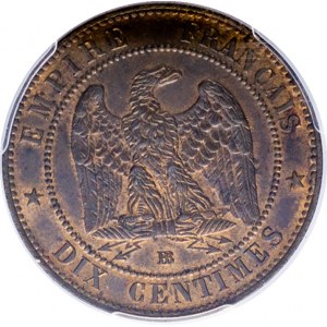 Francja - 10 centimes 1861 - BB - PCGS MS 64 BN
