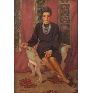 Józef Mehoffer (1869 Ropczyce - 1946 Wadowice), Portrait of Zofia Zemla, 1943