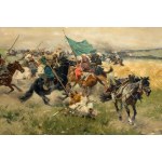 Jozef Brandt (1841 Szczebrzeszyn - 1915 Radom), The Battle of the Cossacks with the Tatars at Balta, pre/ or 1896