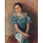 Rajmund Kanelba (Kanelbaum) (1897 Warszawa - 1960 Londyn), Portret kobiety w zielonej sukience, lata 30. XX w.