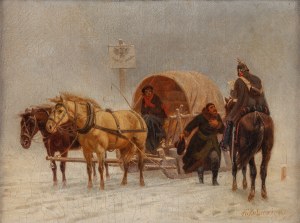 Artur Jan Seweryn Nikutowski (1830 Kanie Iławieckie - 1888 Dusseldorf), Na granicy, 1862