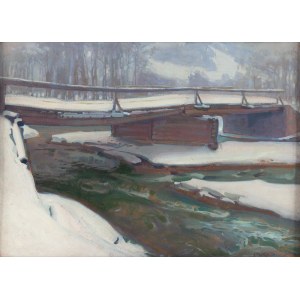 Jan Talaga (1876 - 1955 ), Pejzaż zimowy z Poronina (Most), 1911