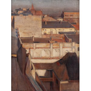 Stanislaw Pochwalski (1896 - 1959), View from the painter's studio on Mikołajska Street in Cracow, 1920s.