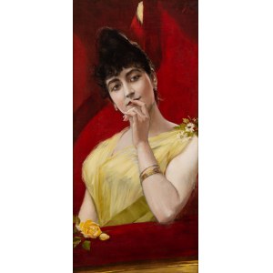 Jan Styka (1858 Lemberg - 1925 Rom), Dame in einer Loge, 1890
