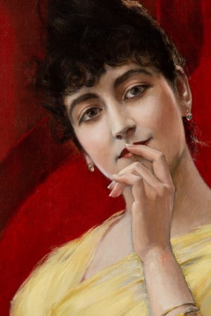 Jan Styka (1858 Lwów - 1925 Rzym), Dama w loży, 1890