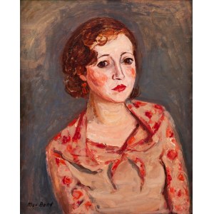 Max Band (1900 Naujamiestis in Lithuania - 1974 Hollywood or New York), Portrait of a woman in a pink blouse
