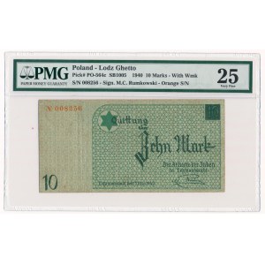 10 marks 1940 with watermark and font type 1 - Rare PMG 25 
