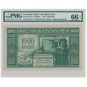 Kowno 1.000 mark 1918 6 digit serial number PMG 66 EPQ