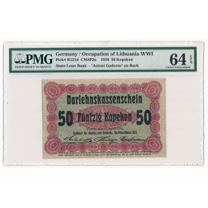 Posen 50 kopeken 1916 Astoni Gadeem short font - PMG 64 EPQ