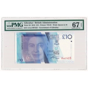 Gibraltar 10 pounds 2010 - PMG 67 EPQ