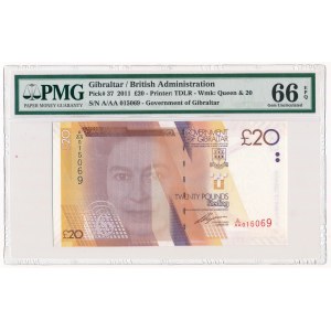 Gibraltar 20 funtów 2011 - PMG 66 EPQ