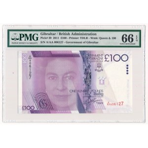 Gibraltar 100 funtów 2011 - PMG 66 EPQ