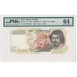 Italy 100.000 Lire 1994 PMG 64