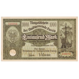 Danzig 1.000 mark 1922 - beautifull 