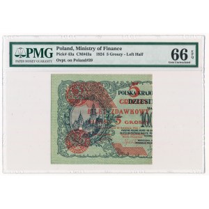 5 groszy 1924 left half PMG 66 EPQ