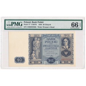 20 złotych 1936 -AM- PMG 66 EPQ