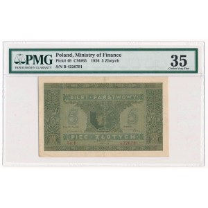 5 zloty 1926 Ser.B PMG 35