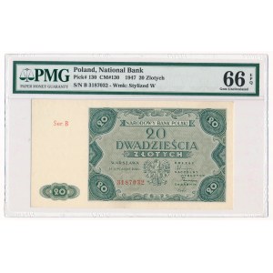 20 złotych 1947 -B- PMG 66 EPQ