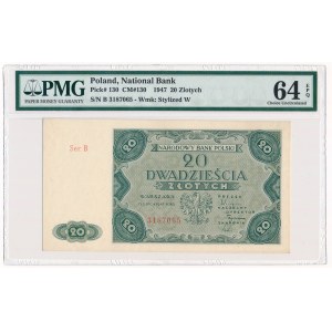 20 zloty 1947 -B- PMG 64 EPQ