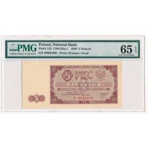 5 zloty 1948 -B- PMG 65 EPQ