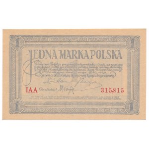 1 marka 1919 -IAA- piękna i b.rzadka seria