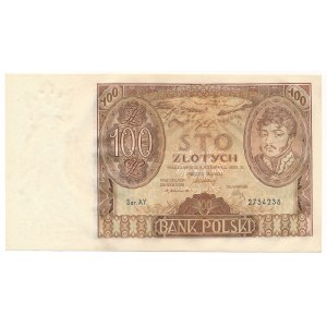 100 złotych 1932 Ser.AY. watermark with vertical lines on lower margin