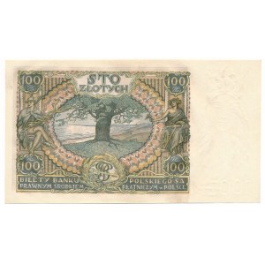 100 złotych 1932 Ser.AY. watermark with vertical lines on lower margin