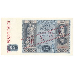 20 złotych 1936 - nieoryginalny nadruk Wzór