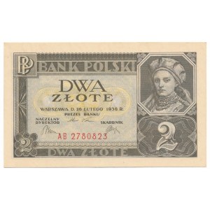 2 złote 1936 -AB- rare serial letter