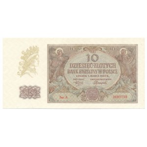 10 złotych 1940 Ser.A - rzadka i poszukiwana seria