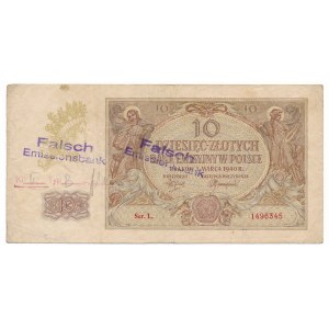 10 złotych 1940 Falsch Emissionsbank Kl.II rzadkie