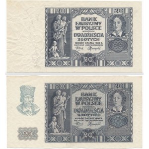 Pair of remainders of 20 złotych 1940