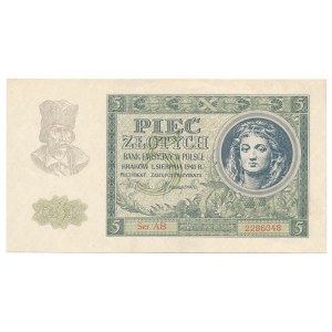 5 złotych 1941 -AB- rare serial letter