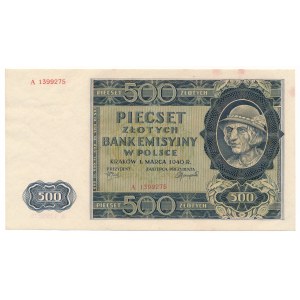 500 złotych 1940 -A- serial like in London forgery