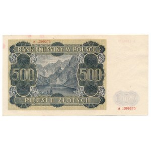 500 złotych 1940 -A- numeracja falsyfikatu londyńskiego
