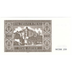 1.000 złotych 1941 MCSM 250 - certyfikat od Czesława Miłczaka. 
