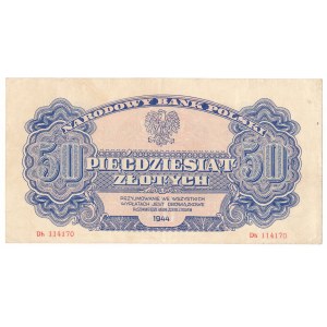 50 złotych 1944 ...owe -Dh- rare replacement note