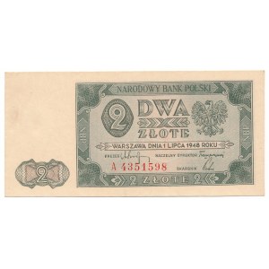 2 złote 1948 -A- rare first prefix